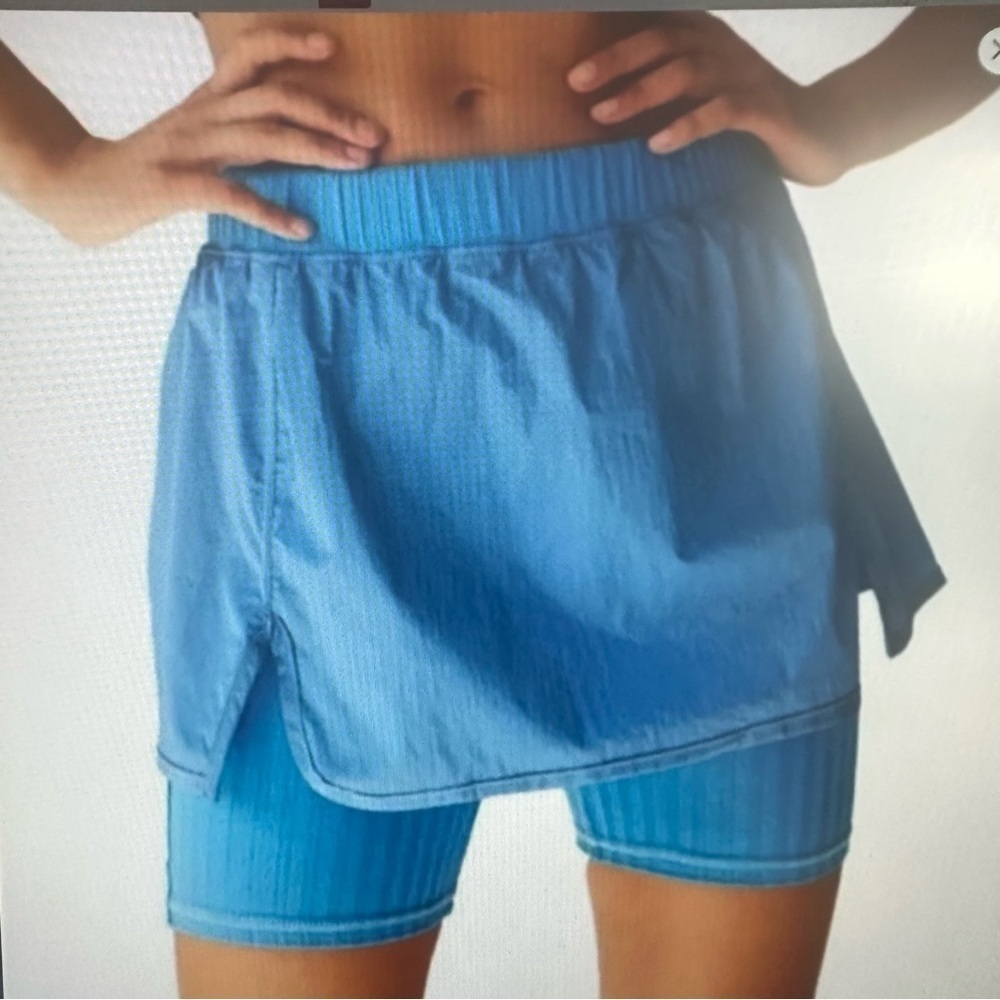 Free People Movement Daisy Woven Tennis Skort Breezy Blue NWT Small